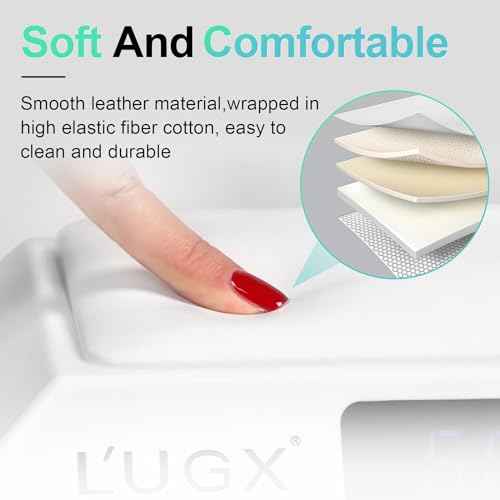 L'UGX Professional Nail Curing Lamp for Gel Polish Dryer 72W LED UV Nail Lights with Arm Rest Pillow & Retractable Tray,Perfect for Manicure & Pedicure at Salon & Home