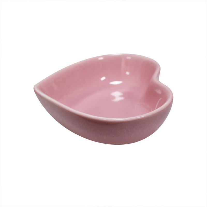 Albedel Pink 6 pcs Heart Shaped Porcelain Soy Sauce Dish Ceramic Dip Dipping Bowls 1.65 oz for Dinner Baking BBQ and Cooking