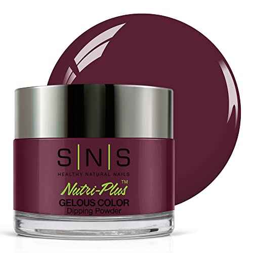SNS Nail Dip Powder, Gelous Color Dipping Powder - Midnight Serenade (Wine), EE01 - Long-Lasting Acrylic Nail Color & Polish Lasts 14 Days - Low-Odor & No UV Lamp - 1.5 Oz