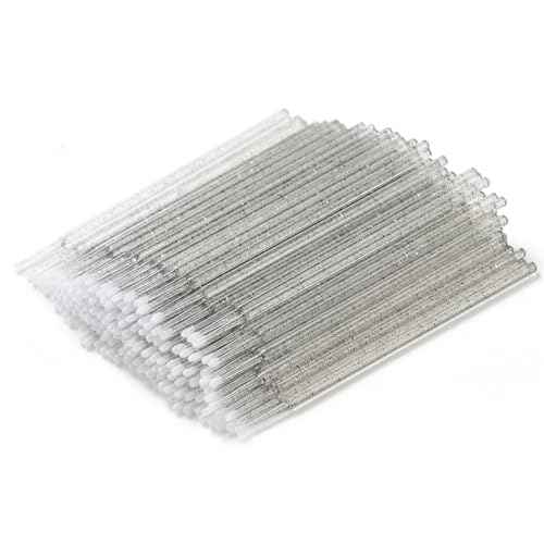 300pcs Disposable Micro Applicators brushes,JASSINS Eyelash Extensions Microfiber Wands Applicator Brush,False Eyelashes Brush Clean Mascara swabs(2.0 mm With Container) (MIXED COLOR)