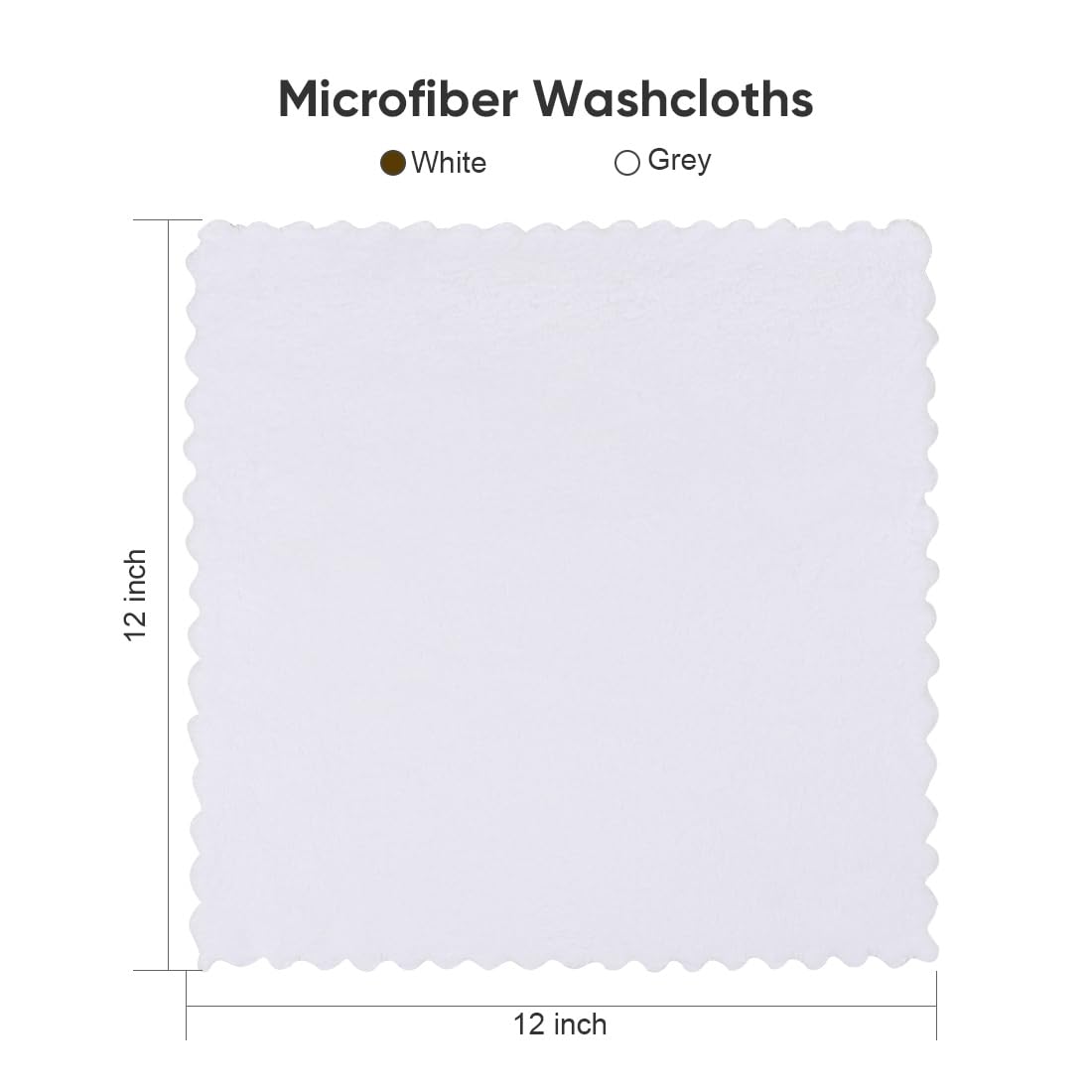 Orighty Ultra Soft Washcloths 12 Pack, Premium Microfiber Towel Sets 12 x 12 inches, Absorbent and Quick Drying Coral Velvet Washcloth, Multi-Purpose Wash Cloths for Bathroom, Hotel, and Gym (White)