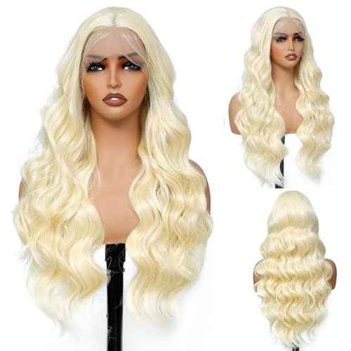 613 Blonde Lace Front Wig Human Hair 22 Inch Body Wave 13x6 HD Transparent Blonde Wigs Pre Plucked Glueless 180 Density