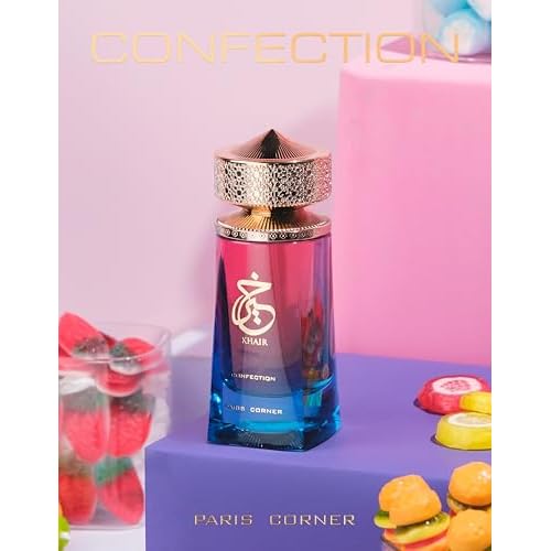 Paris Corner | Khair Confection EDP 3.4 Fl Oz | Sweet Candy Scent Perfume for Men & Women | Indulge in Luscious Pear, Whipped Cream, Jasmine & Vanilla Notes