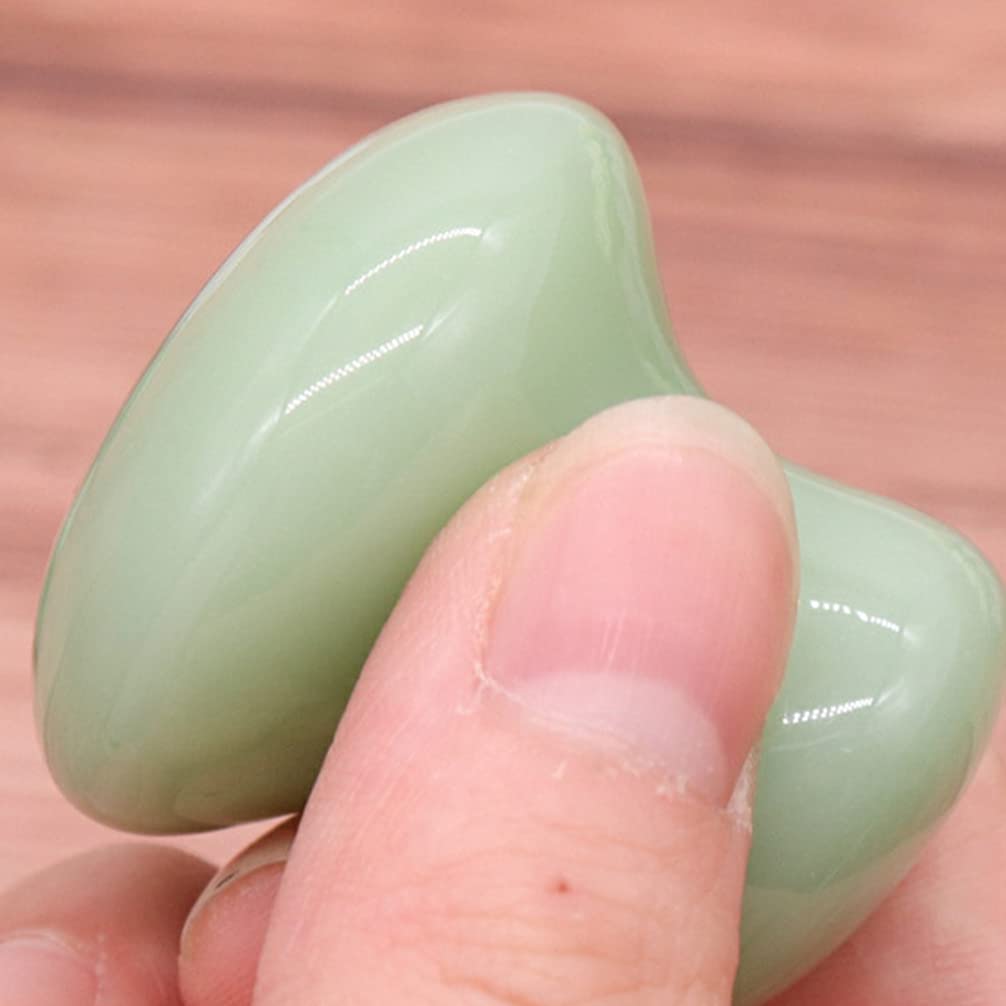 Uonlytech Ice Roller 2Pcs Facial Tools, Green Jade Quartz Massage Rollers Stones Scraping Massage Tool for Women Home Spa
