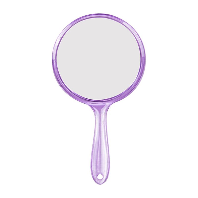 GSHLLO Double Sided Makeup Hand Mirror Handheld Travel Mirror Portable Cosmetic Mirror Hand Held 2X Magnifying Mirrors Hairdressing Hand Mirror Round Barber Mirror with Handle Purple