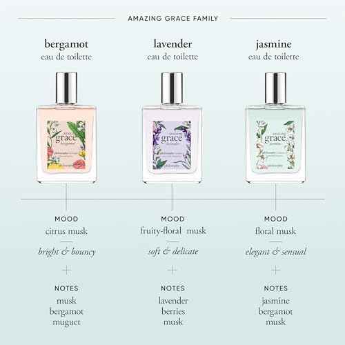 philosophy amazing grace jasmine eau de toilette - alluring & sensual women's perfume - with notes of bergamot & musk - long lasting fragrance - 2 fl oz