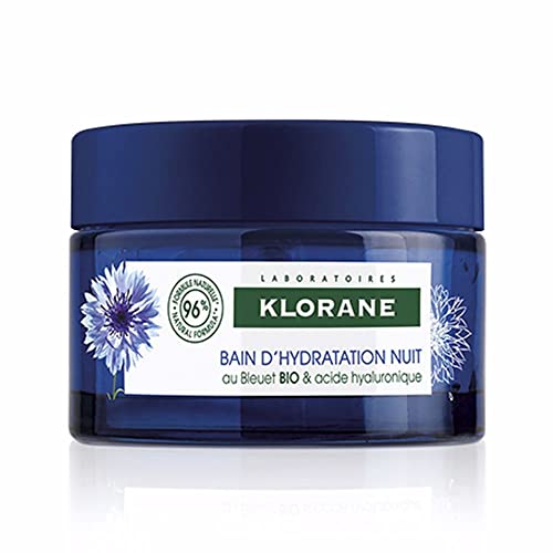 Klorane - Revitalizing Water Sleeping Mask with Organically Farmed Cornflower & Hyaluronic Acid - Hydrating Night Mask - Awaken, Moisturize, & Plump - Paraben & Silicone-Free - 1.6 fl. oz.