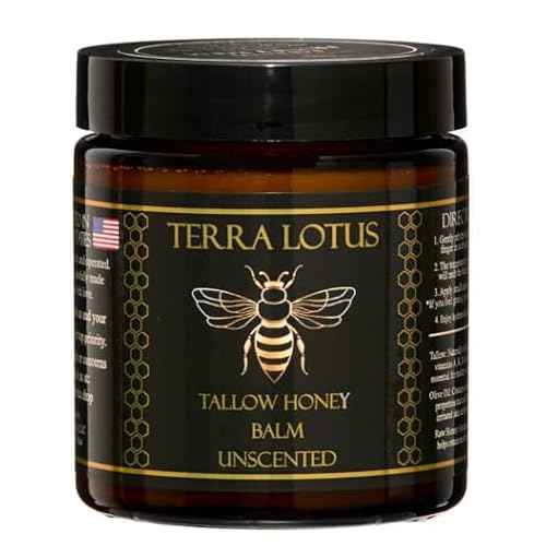 Organic Grass-Fed Beef Tallow Balm with Raw Honey - Moisturizing Cream for Soft, Smooth Skin - Handmade All-Natural Moisturizer (4oz, Unscented)