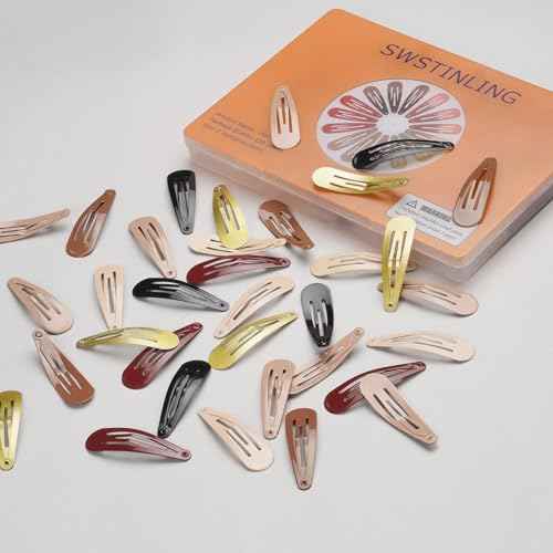 120 Pack 6 Color Snap Hair Clips | Non-Slip Snap Clips for Women & Girls | Durable Hairpins for Thick Hair, Updos, Braids & Buns | Secure Hold, Snag-Free Design