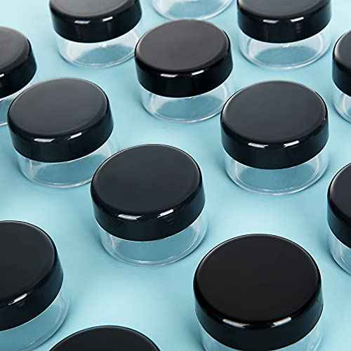 100 Pieces Sample Empty Containers, 20g Clear Cosmetic Container Jars with Lids, Plastic Pot Makeup Jars for Cosmetics, Cream, Lip Balm, Lip Scrub, Ointments-Leak Proof