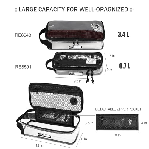 Rough Enough?Clear?Toiletry?Bag?for Traveling Men Shaving Kit Medicine Case Pouch Organizer Large for Toiletries Accessories