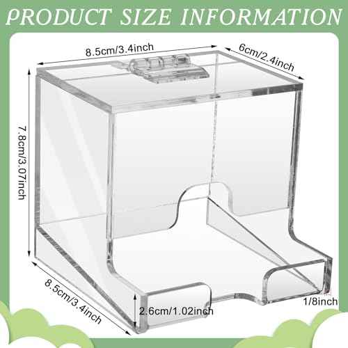 Wenqik 2 Pack Clear Acrylic Lip Balm Dispenser with Hinged Lid Home Freestanding Countertop Display for Lipsticks Glosses or Lip Balm Essential Oils (3.4 x 3.4 x 3.07 inch)