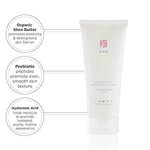 Zents Age Defying Probiotic Lotion (Travel Size - Ore Fragrance) Anti-Aging Body and Hand Cream with Organic Shea Butter & Hyaluronic Acid, 1 fl oz, TSA Approved