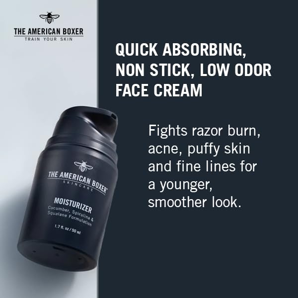 Skiennix Men's Face Moisturizer - Hydrating Cream for Dry Skin, Soothes Irritation & Razor Burn, Anti-Aging, Quick Absorbing