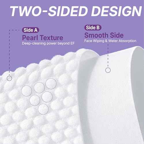 Disposable Face Towels, 10" x 12" Pearl Texture, Lint Free Ultra Thick Face Towelettes for Sensitive Skin, Extra Soft Makeup Remover Skincare Dry Wipes, 50 Count