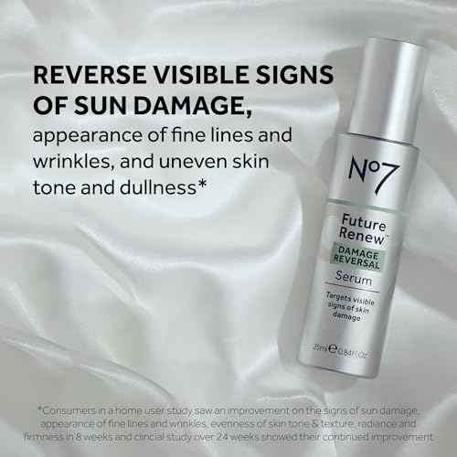 No7 Future Renew Damage Reversal Face Serum - Anti-Aging Serum for Glowing Skin - Hyaluronic Acid + Niacinamide for Sun Damage Reversal - Dermatologist-Approved, Sensitive Skin Suitable (0.33 Fl Oz)