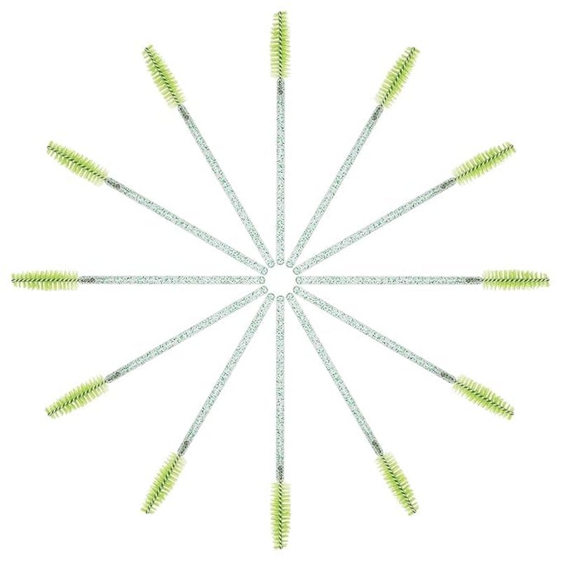 Disposable Eyelash Brushes - 100PCS Mascara Wands Applicator Kit for Eyelash Extensions & Eyebrow Care | Green Container
