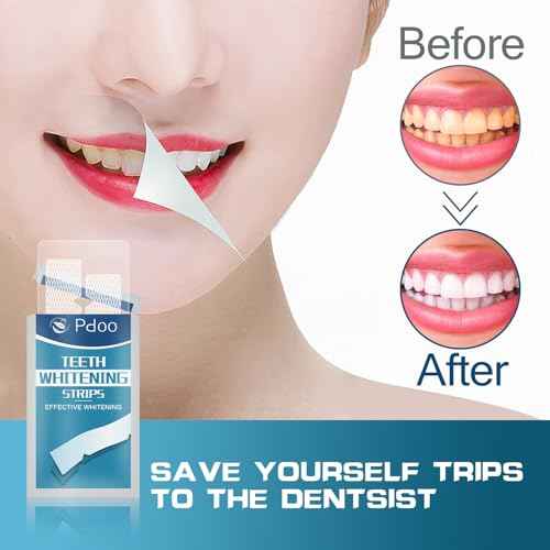 Teeth Whitening Strip 22 Treatments - Whitening Strips for Sensitive People, Fast Remove Smoking, Coffee, Wine Stains, Teeth Brightening Kit Pack of 44 Non-Slip Strips