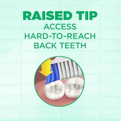 GUM Super Tip Toothbrush, Soft Bristle Toothbrush for Adults with Tongue Cleaner, Compact Head, 1ct (Pack of 12)