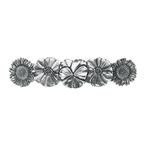 DANFORTH - Flowers Hair Barrette - Handcrafted Pewter Barrettes For Women - 3 ¨ö¡± - Made In USA