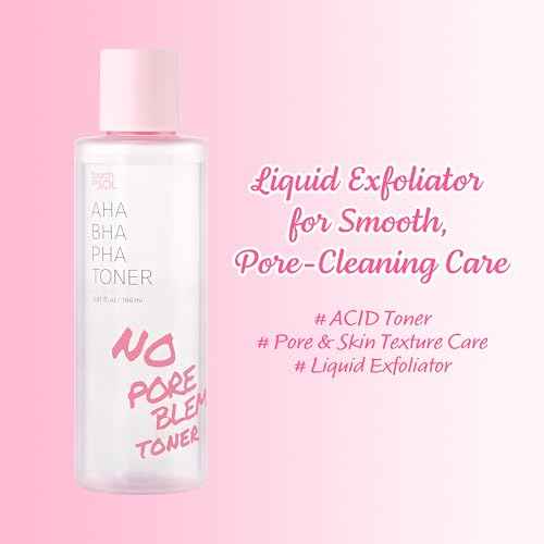 TOUCH IN SOL No Poreblem AHA BHA PHA Toner - Glycolic & Salicylic Acid Liquid Exfoliator - Makeup Prep & Pore Cleanser - Exfoliate, Soothe & Refresh Skin for Brighter Complexion