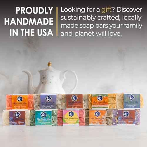 Blue Moon Elise All Natural Soap Bars Variety 10-Pack, Made with Organic Ingredients, Handmade in the USA, Moisturizing and Therapeutic for Face & Body, Sensitive Skin, Men & Women