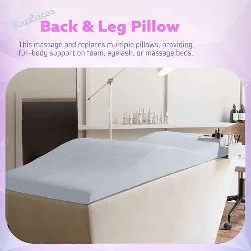 Lash Bed Topper ? Ergonomic Memory Foam Pad with Plush Cover, Spa Table Cushion for Eyelash Tech, Salon Mattress for Beauty Beds, Compatible with Massage and Spa Setups ? 28/70" (71/178 cm), Gray
