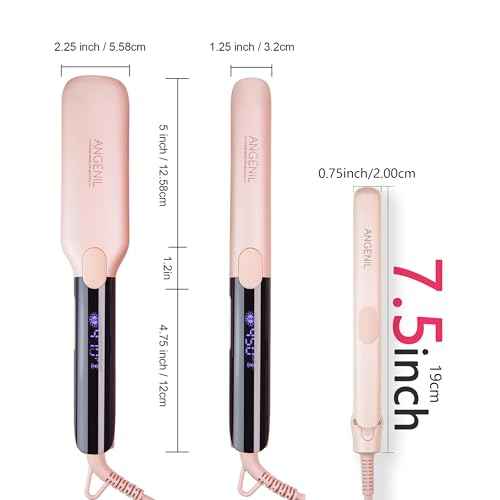 ANGENIL Mini Hair Straightener Flat Iron for Short Hair | 0.7 Inch Ceramic Dual Voltage Hair Straightener | Small Flat Iron Edges | Silicone Heat Resistant Design | Fast Heating to (280¢µ- 320¢µ -380¢µ)