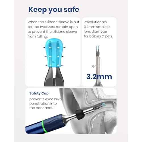Bebird Note 5 Ear Camera Wax Removal, Ear Wax Removal Tool Camera Ear Tweezers with Camera, 10 Megapixels Ear Otoscope Camera, 12 Ear Spoon, Ear Cleaner with Camera for Earwax Cleaning