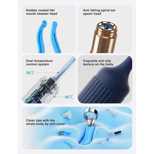 BEBIRD Earsight Plus Ear Wax Removal Tool Camera with HD Visual Otoscope, Smart WiFi Earwax Cleaner Kit, Safe Silicone Flexible Scoops & Tweezers Tools for Adults & Kids (Blue)