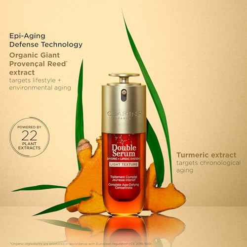 Clarins DOUBLE SERUM LIGHT TEXTURE | Anti Aging Serum | Visibly Firms, Smoothes, Boosts Radiance and Refines Pores | 24H Hydration | Great for Combination to Oily Skin and Humid Climates