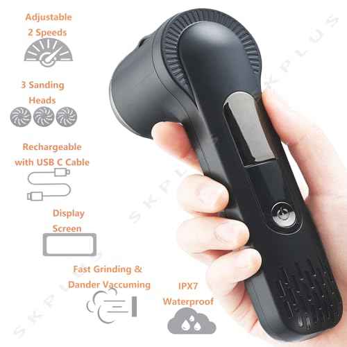 Electric Callus Remover with Dander Vacuum for Feet, Portable 36 in 1 Pedicure Kit Foot File Callus Remover, Waterproof Rechargeable Foot File for Foot Care with 3 Heads&LCD Display