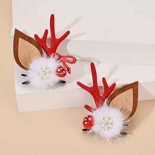 TOECWEGR Christmas Reindeer Antlers Headband Hair Clips Hair Hoop Girl Holiday Beauty Headdress