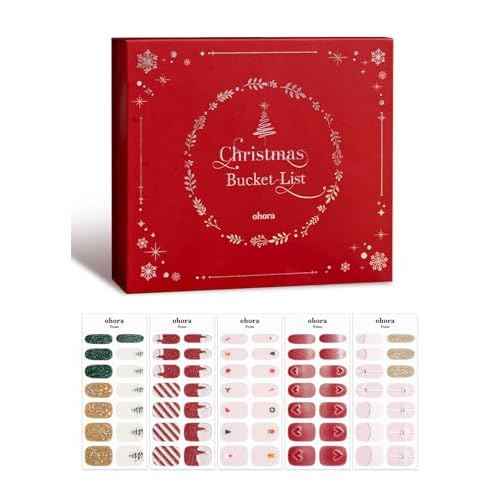 ohora Bundle Set (Christmas Bucket List Set (Limited Edition)) - Works with Any Nail Lamps, Salon-Quality, Long Lasting, Easy to Apply & Remove