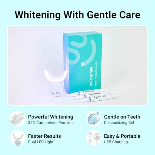 Teeth Whitening Kit ? LED Light & Whitening Gel with Remineralization Syringes ? Professional-Grade Whitening for Sensitive Teeth ? Removes Stains from Coffee, Wine, & Smoking