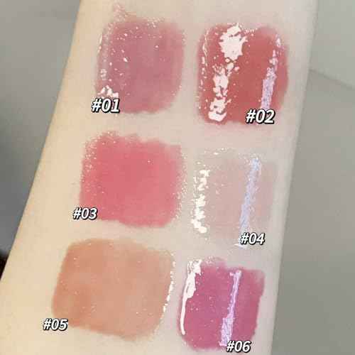 6 Colors Cute Jelly Lipstick Set, Shine Hydrating Lip Gloss, Moisturizing Tinted Lip Balm, Smooth Nourishing Lip Care Lip Tint with Gift Box