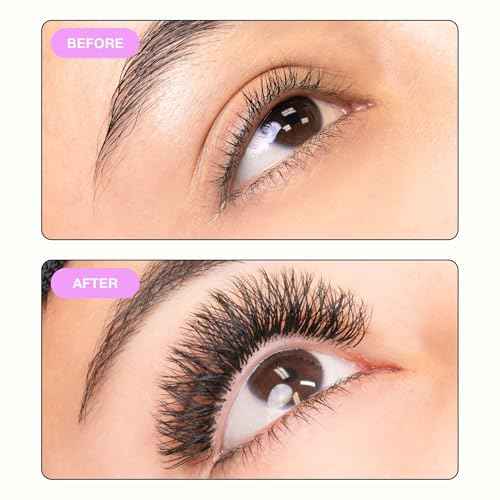 Curacoro YY Eyelashes Extensions - 2D Fans Volume Eyelashes, 0.07 CC Curl 9mm - 15mm Length Mixed Tray, Full Fluffy Volume Look, Long Lasting & Easy Application