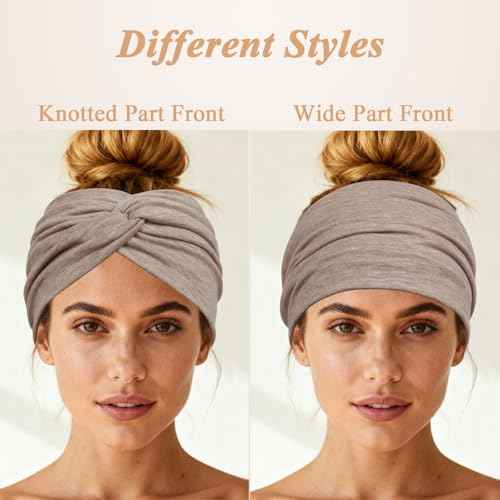 Wide Headbands For Women Extra Large Headband Twisted Knot Head Bands For Women's Hair Band Turban Accessories 6 Pack