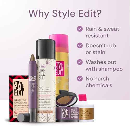 Style Edit Root Concealer Touch Up Spray - Instantly Covers Greys And Roots - Professional Salon Quality Grays Cover Up Hair Products for Women Medium Brown 2 Ounce (Pack of 3)