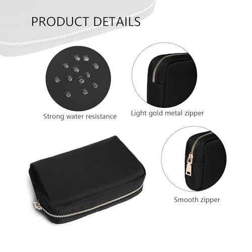 Waterproof Makeup Bag Large Capacity Women's Classic Black Wash Bag Adjustable Partition Wash Bag Brush and Cosmetic Carrying Bag¡¦