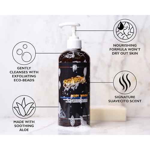 Suavecito Men's Body Wash 16 oz. Exfoliating Deep Cleaning Showering Original Fragrance