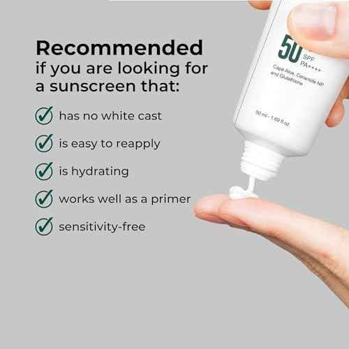 P.CALM Water Barrier Moisturizing Sun Cream Matte-Finish No White Cast SPF 50+ PA++++ Vegan Calming Moisture Daily Sunscreen for Dry Oily Sensitive Skin Korean Skincare