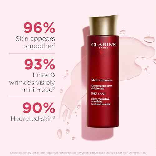 CLARINS Super Restorative Treatment Essence | Anti-Aging Face Lotion For Mature Skin Weakened By Hormonal Changes | Visibly Smoothes, Refines Pores, Softens Skin and Restores Radiance | 6.7 Fl Oz