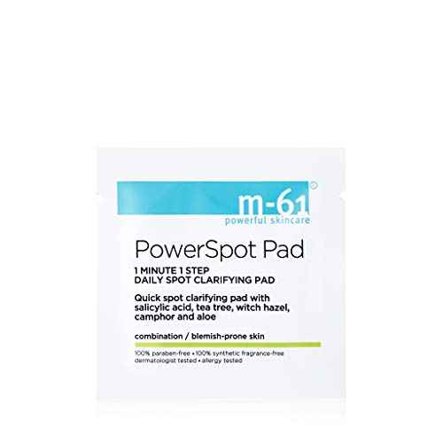 m-61 Powerspot Pads | Quick Spot Clarifying Pad With Salicylic Acid, Tea Tree, Witch Hazel, Aloe. For Blemish-Prone Skin - 30 Treatments