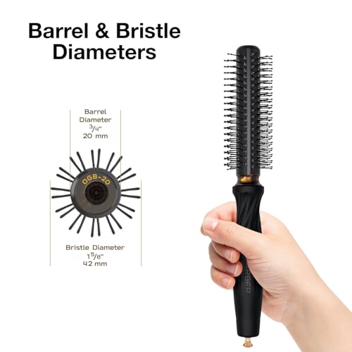 Olivia Garden OG Barber brushes with comfortable ball points tips, ergonomic non-slip handle, ionic technology, lightweight, for easy and quick styling on short hair, ideal for men grooming