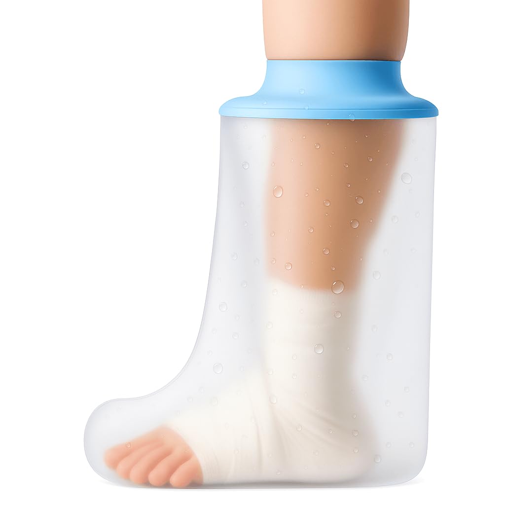 Xuzzry Waterproof Foot Cast Cover for Shower, Ringless Silicone Seal, Reusable Adult Ankle Cast Protector Bag for Surgery Wound Bandage Burns Recovery [2026 Upgraded]