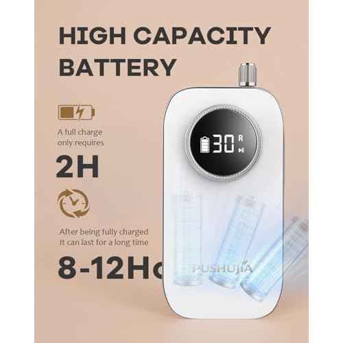 45000 RPM Nail Drill - Brushless Cordless Efile LCD Display & Heat Reduction Tech for Acrylic Gel Nails (White)