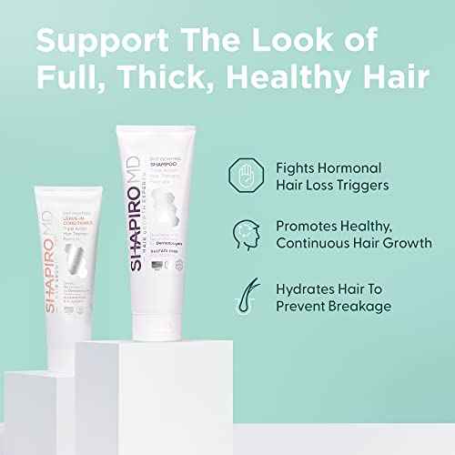 Shapiro MD Hair Growth Experts Shampoo and Leave in Conditioner, DHT Fighting Vegan Formula for Thinning Hair Developed by Dermatologists, Experience Healthier, Fuller Thicker Looking Hair, 1 Month