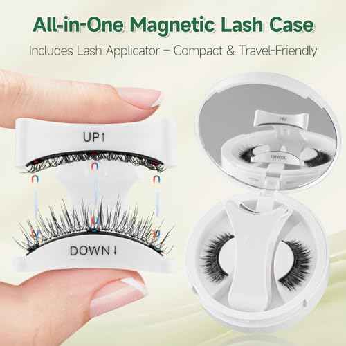 Magnetic Eyelashes with Applicator ? No Glue or Eyeliner Needed, Reusable Natural Look Lashes, Lightweight & Comfortable, Easy to Apply and Remove