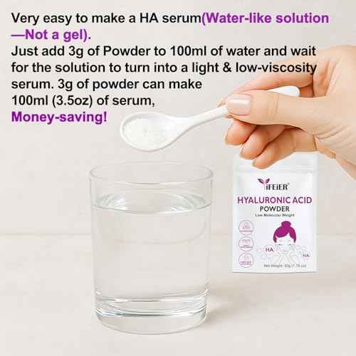 Hyaluronic Acid Powder | Low Molecular Weight Hyaluronic Acid Powder | 50g(1.76oz) Cosmetics Grade | Sodium Hyaluronate HA | LMW HMW HA ingredient for DIY Serums